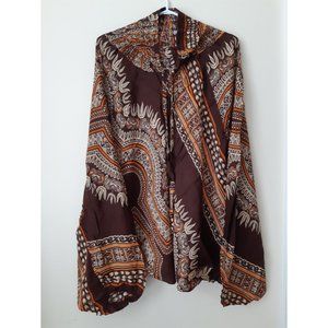 (C4)100%Rayon Harem Pants (Tridents around Circle)